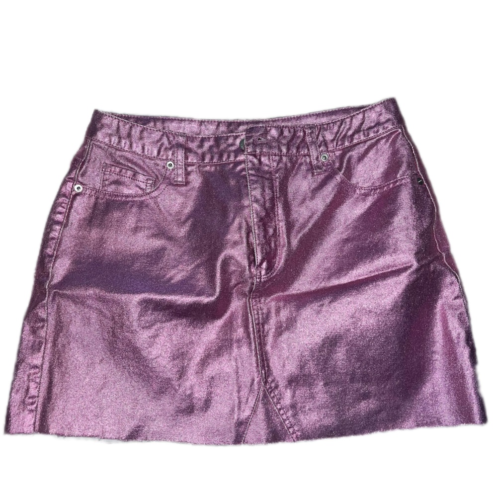 Metalic denim skirt